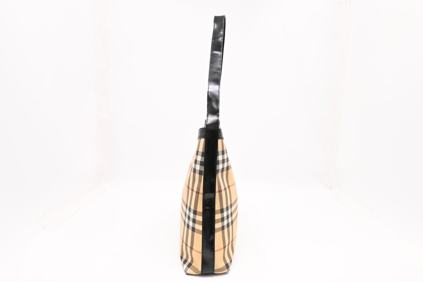 Burberry Shoulder Bag in Cream Checked Coated Canvas