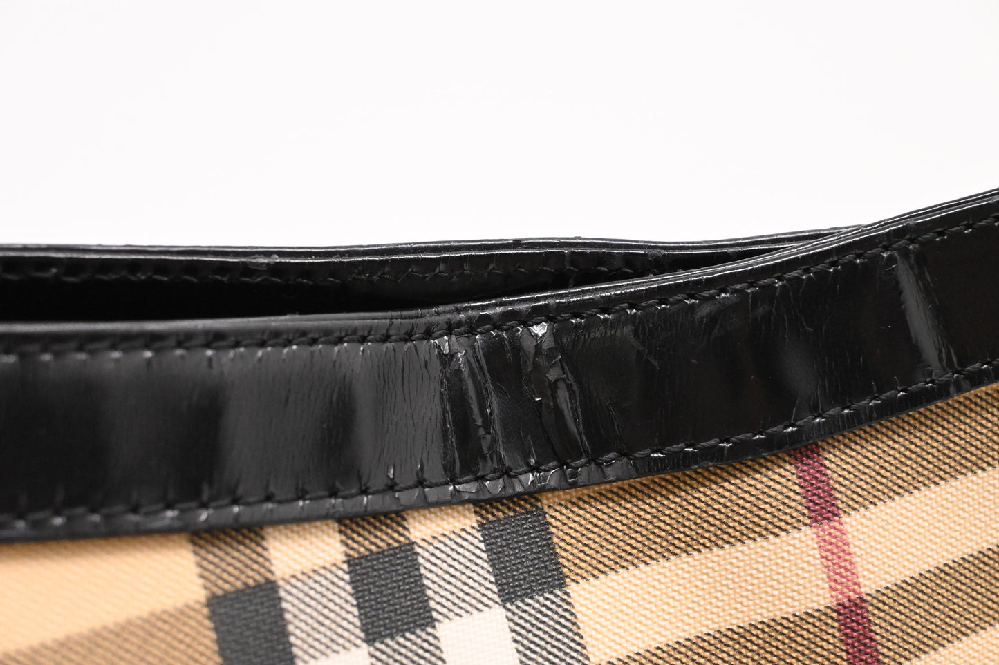 Burberry Shoulder Bag in Cream Checked Coated Canvas