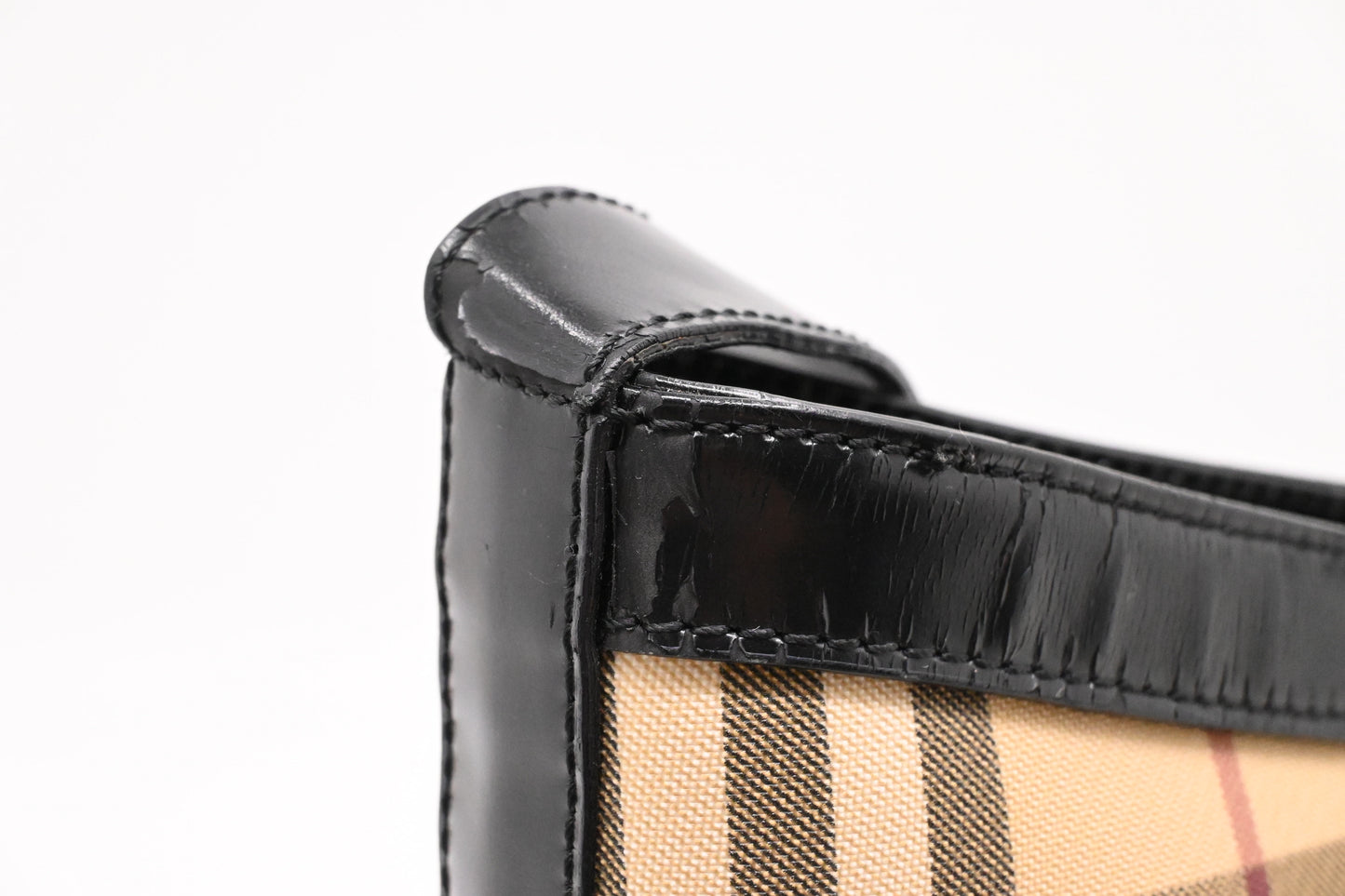 Burberry Shoulder Bag in Cream Checked Coated Canvas