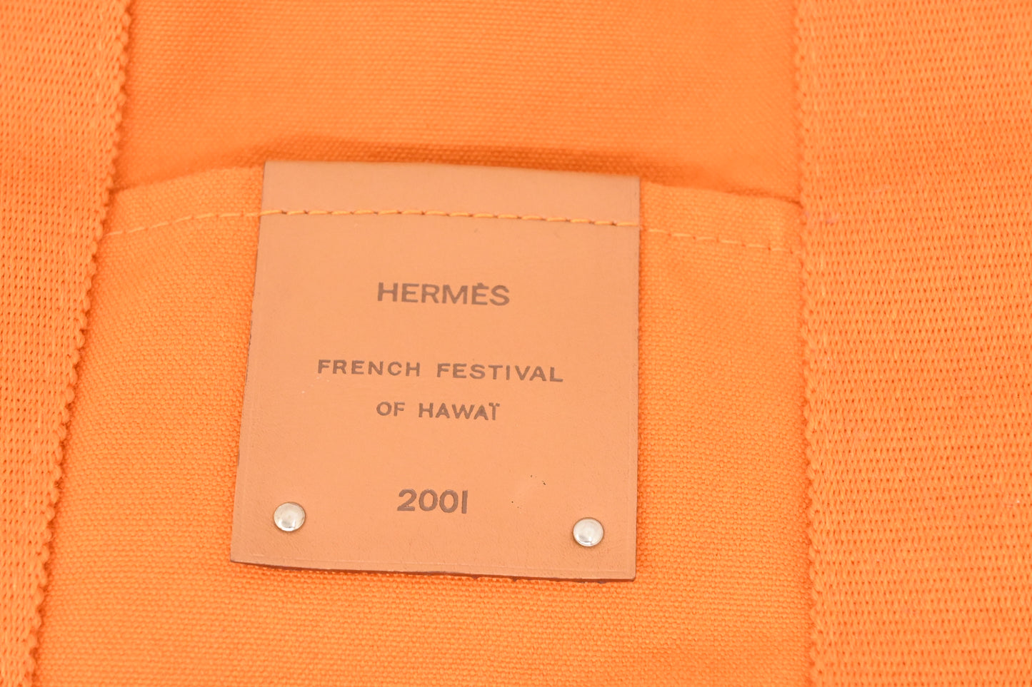Hermes French Festival of Hawai 2021 Tote in Orange Canvas