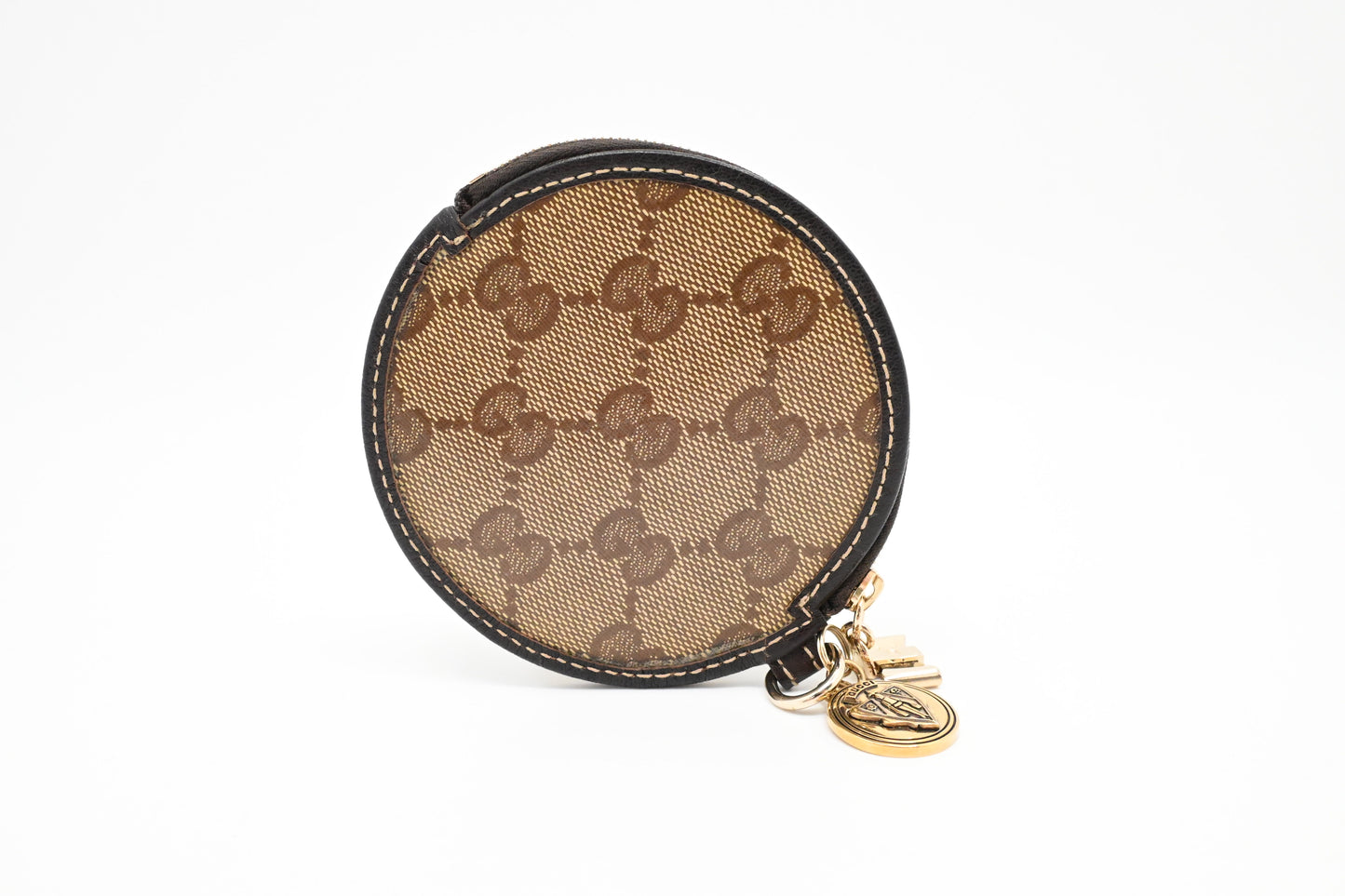 Gucci Round Coin Case in GG Coated Canvas