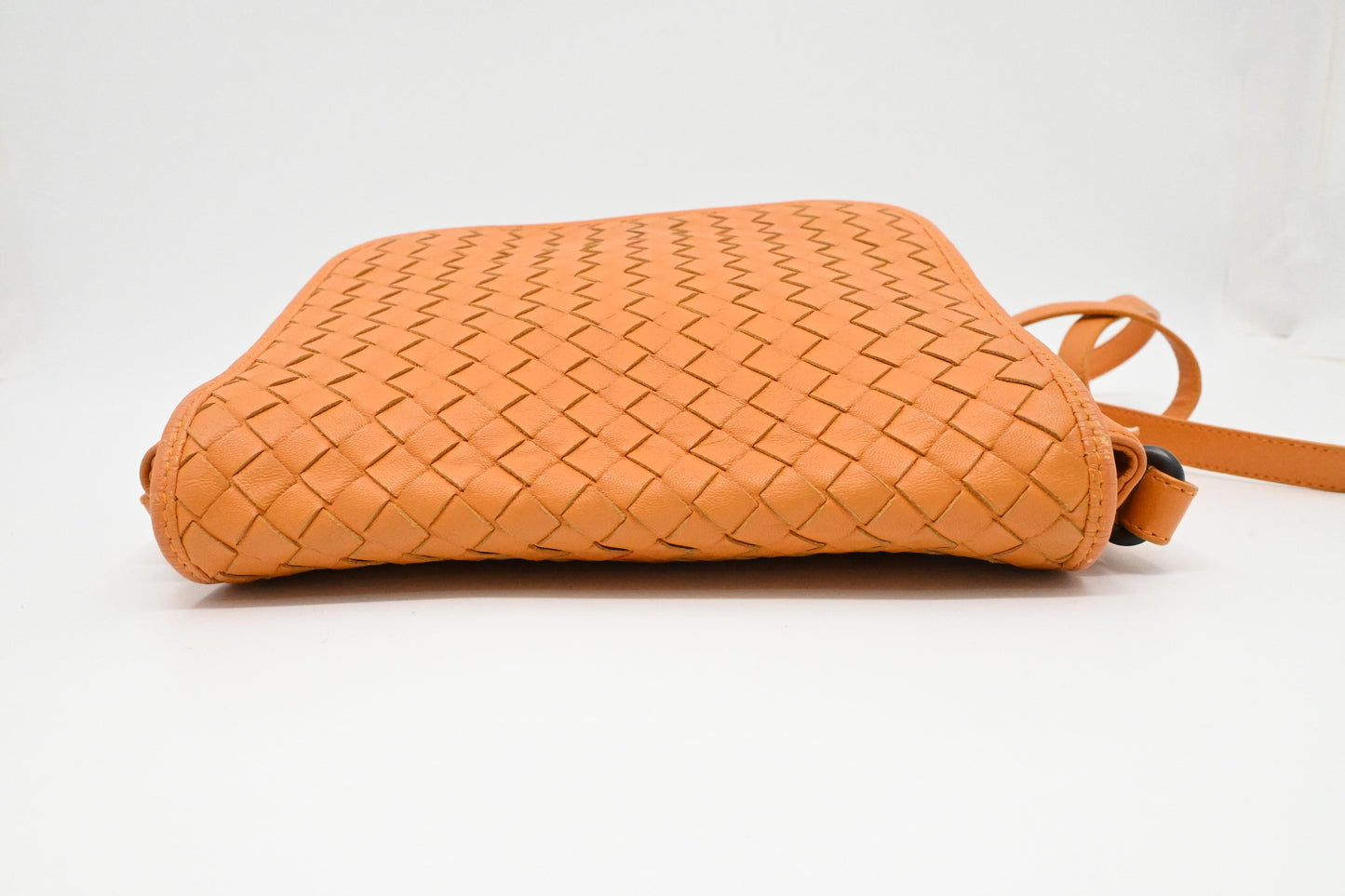 Bottega Veneta Crossbody Bag in Orange Intrecciato Leather