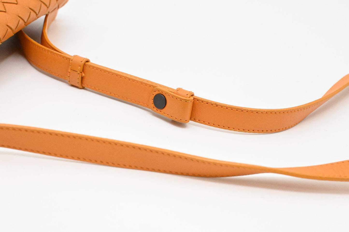 Bottega Veneta Crossbody Bag in Orange Intrecciato Leather