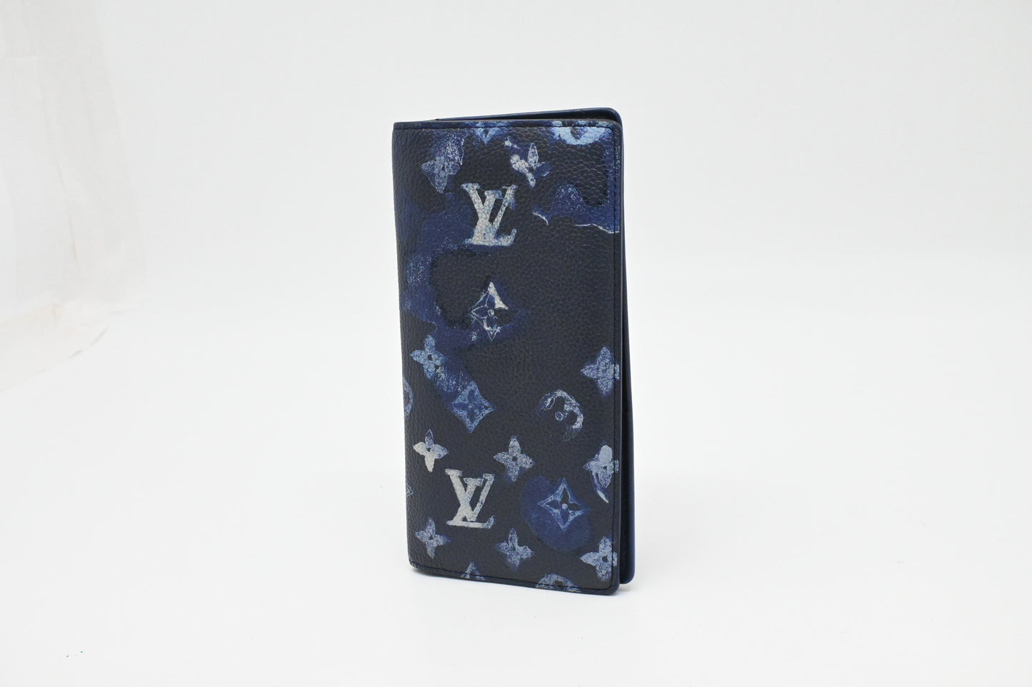 Louis Vuitton Brazza Wallet in Blue Watercolor Ink Leather