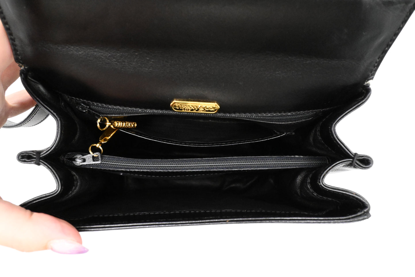 Tiffany & Co. Shoulder Bag in Black Leather