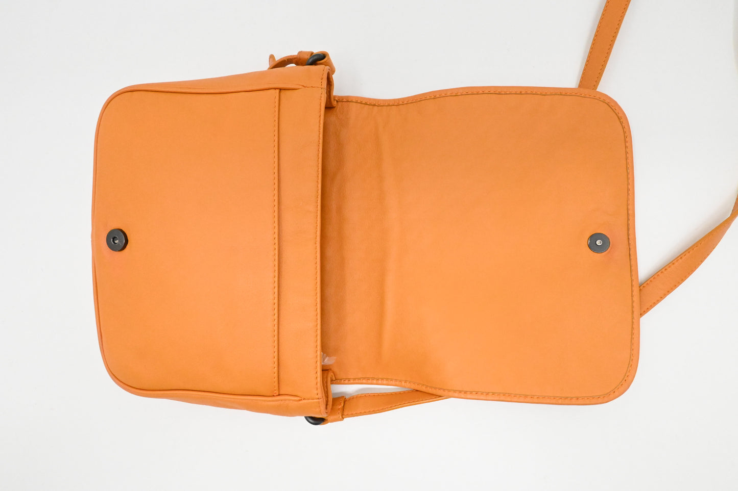 Bottega Veneta Crossbody Bag in Orange Intrecciato Leather
