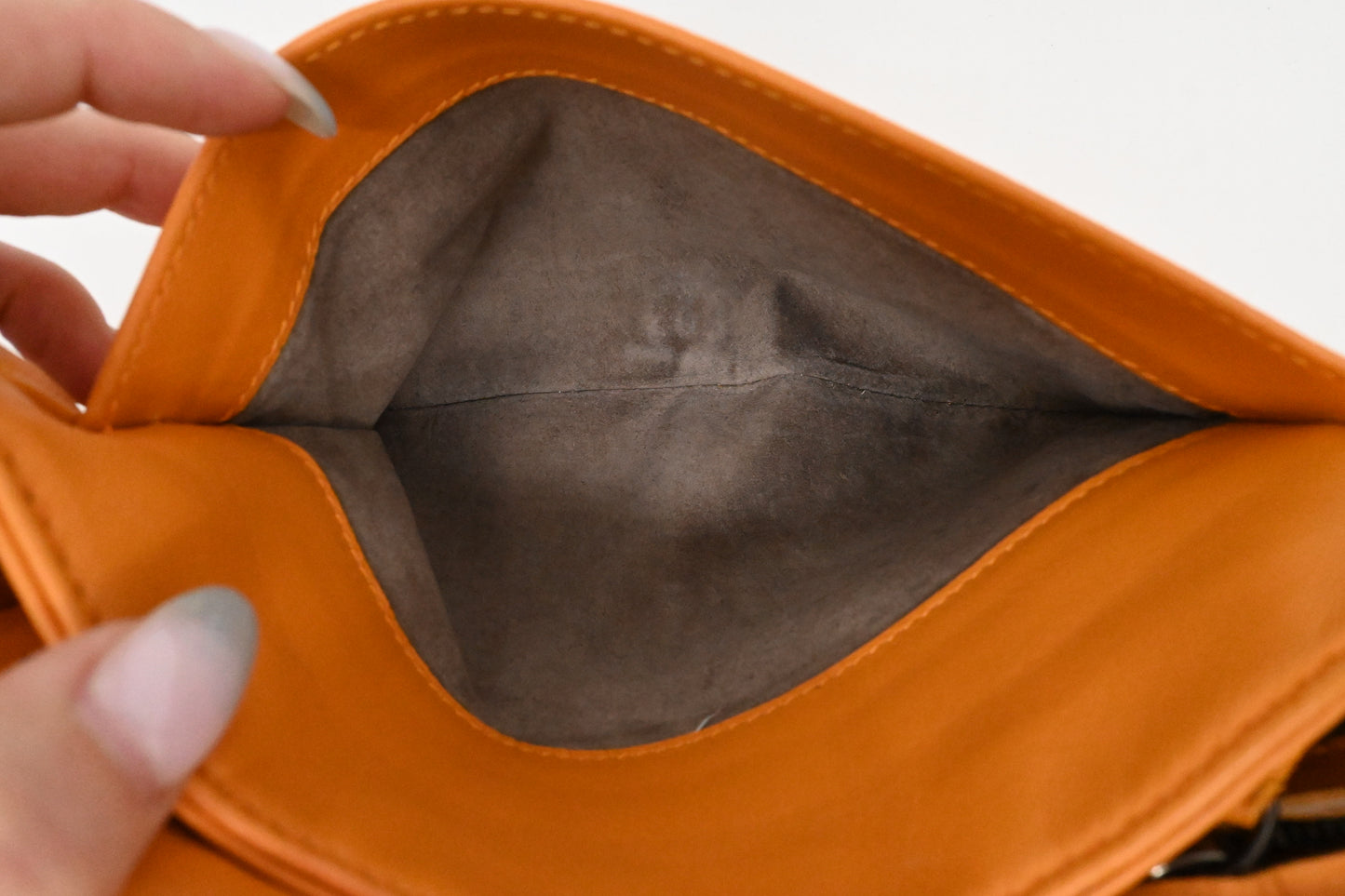 Bottega Veneta Crossbody Bag in Orange Intrecciato Leather