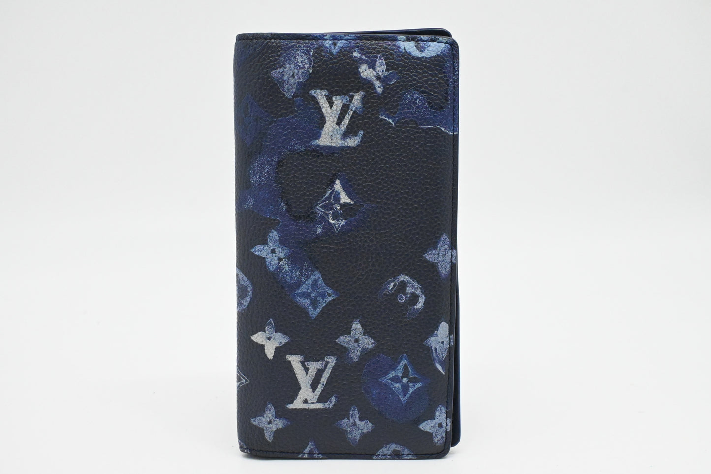 Louis Vuitton Brazza Wallet in Blue Watercolor Ink Leather