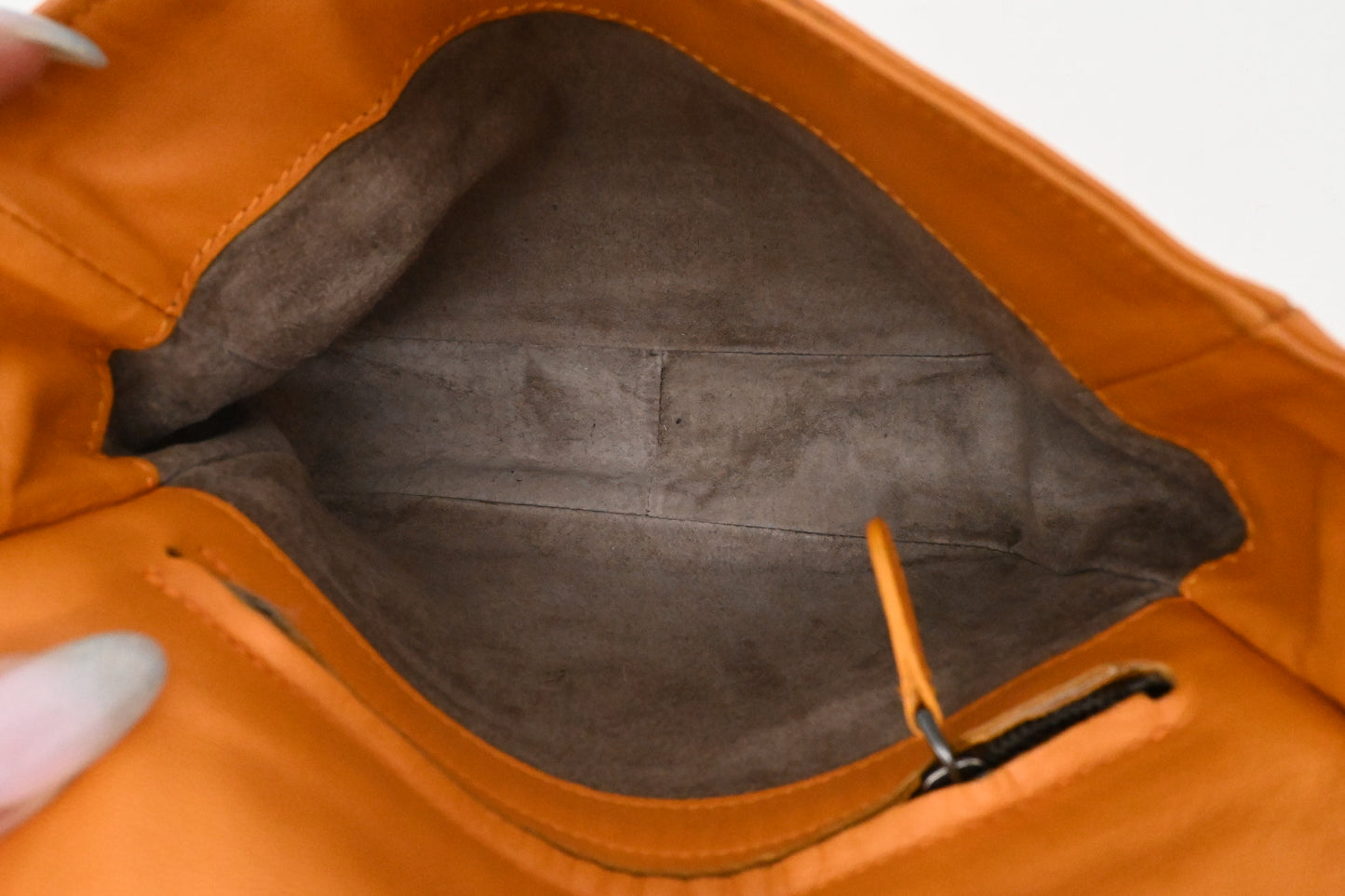 Bottega Veneta Crossbody Bag in Orange Intrecciato Leather