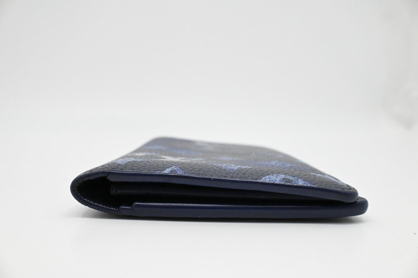 Louis Vuitton Brazza Wallet in Blue Watercolor Ink Leather