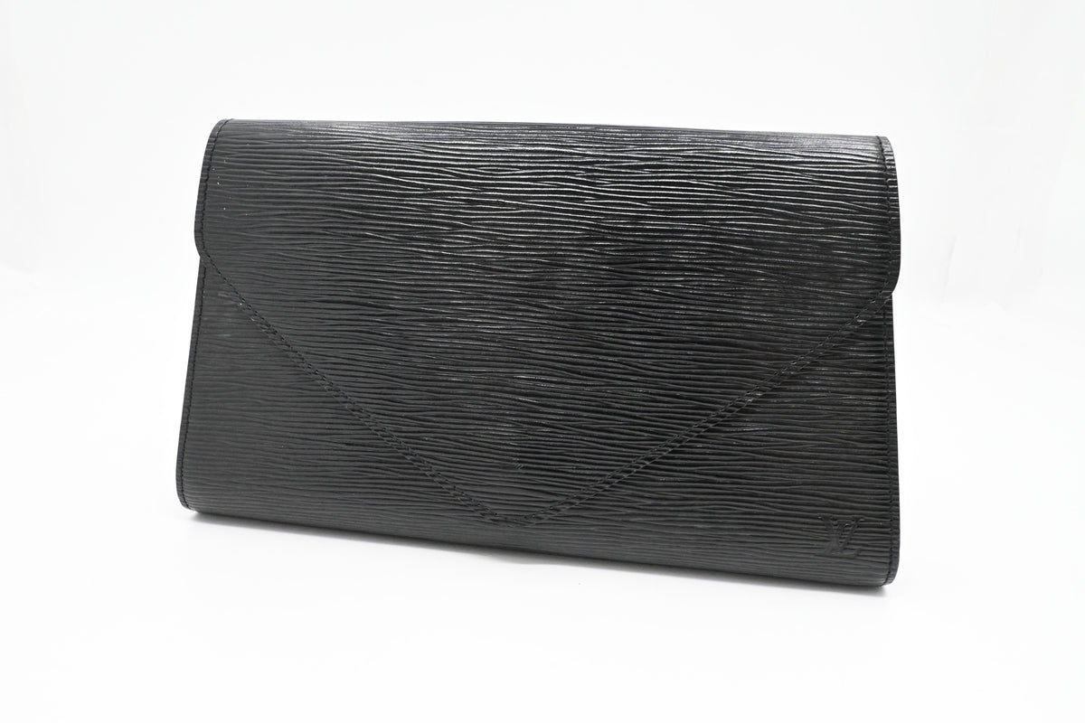 Louis Vuitton Art Deco Clutch in Black Epi Leather