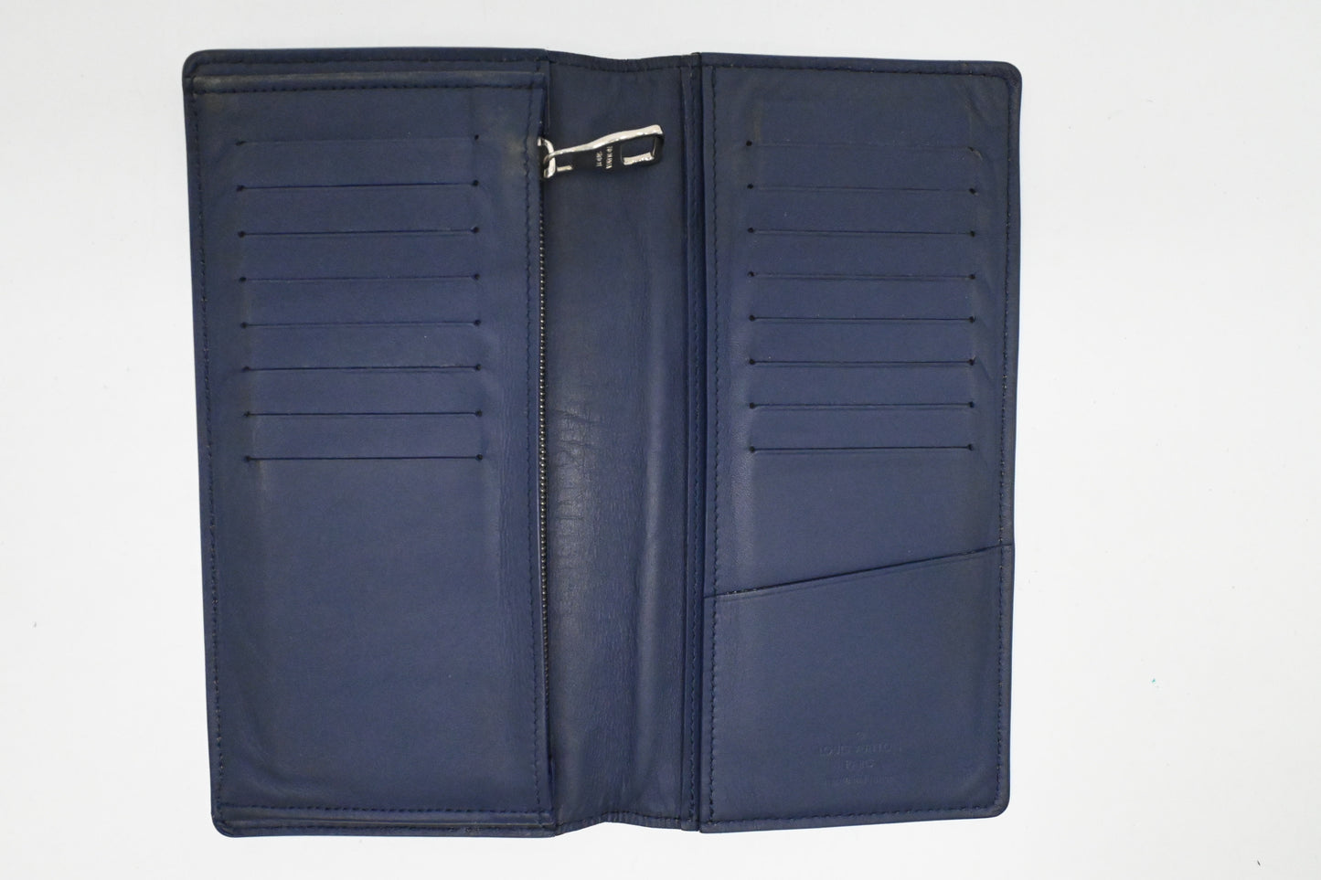 Louis Vuitton Brazza Wallet in Blue Watercolor Ink Leather