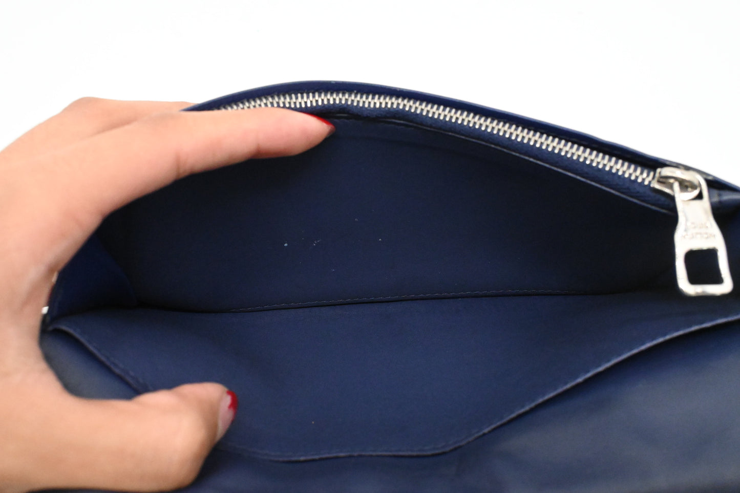 Louis Vuitton Brazza Wallet in Blue Watercolor Ink Leather