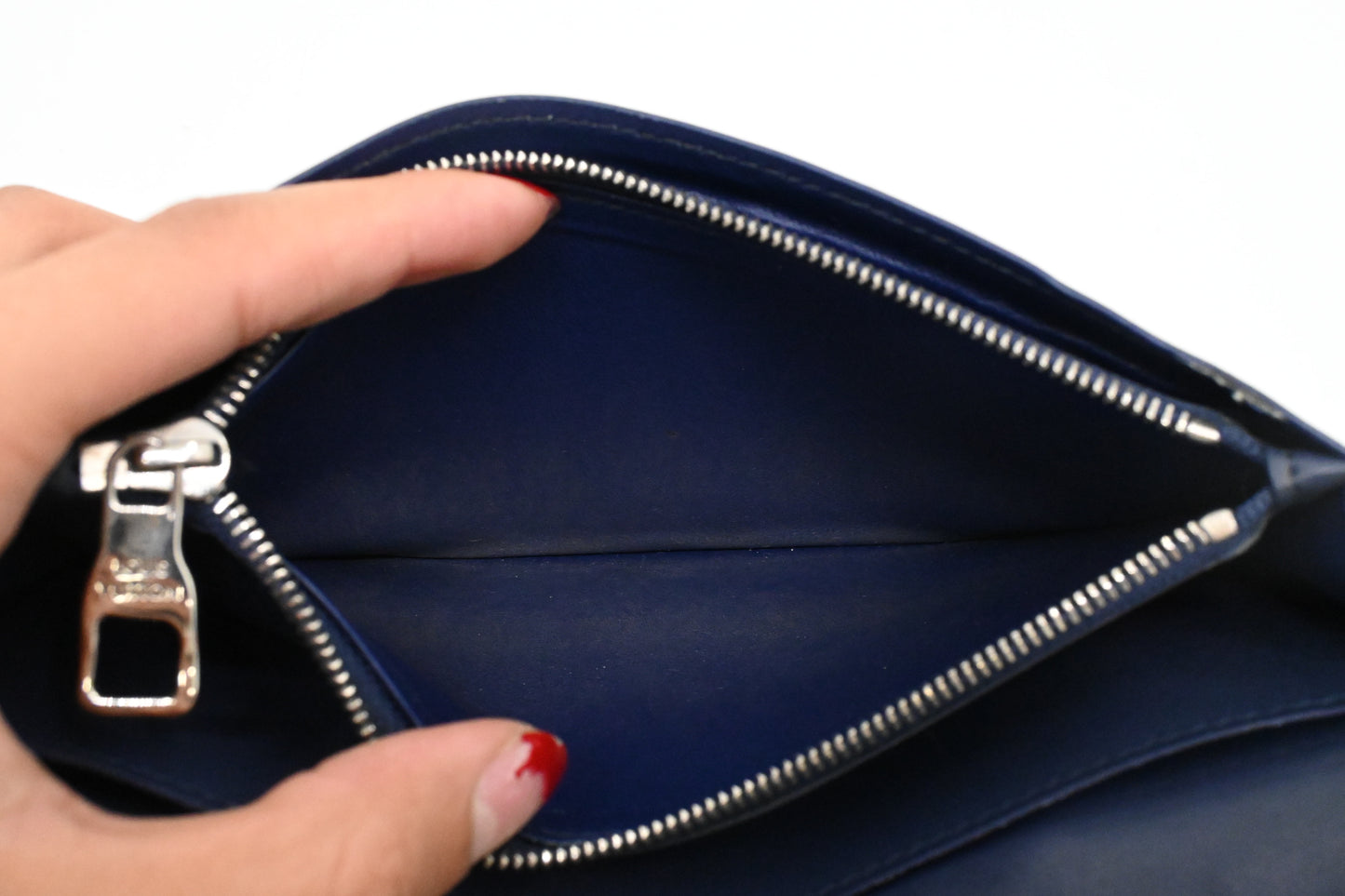 Louis Vuitton Brazza Wallet in Blue Watercolor Ink Leather