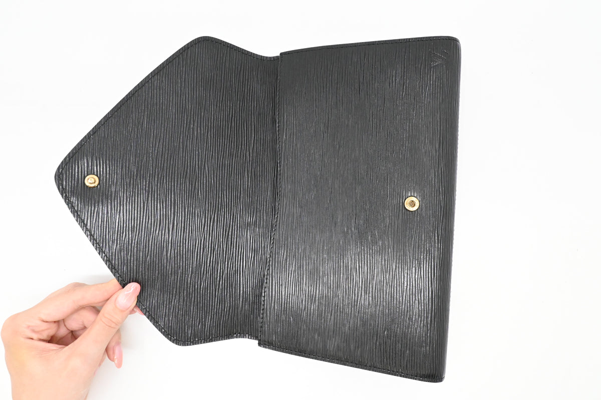 Louis Vuitton Art Deco Clutch in Black Epi Leather