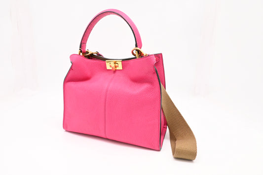 Fendi Medium Peekaboo Selleria in Pink Leather