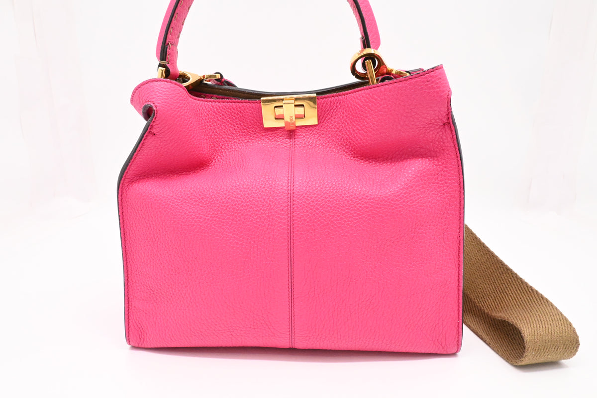 Fendi Medium Peekaboo Selleria in Pink Leather