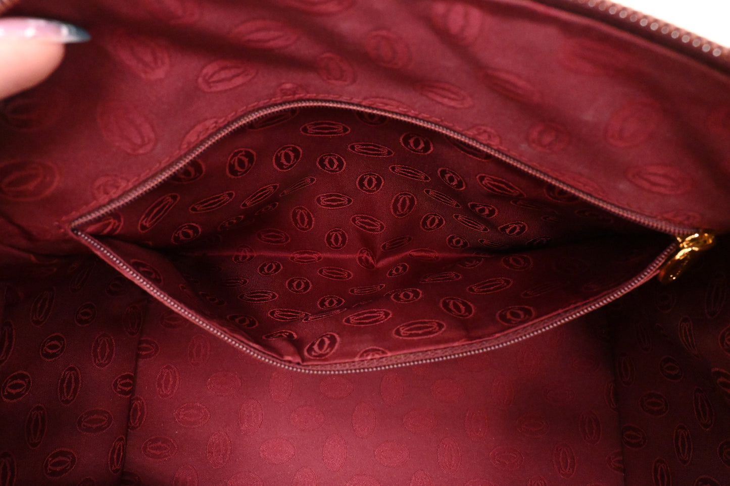 Cartier Handbag in Burgundy Leather