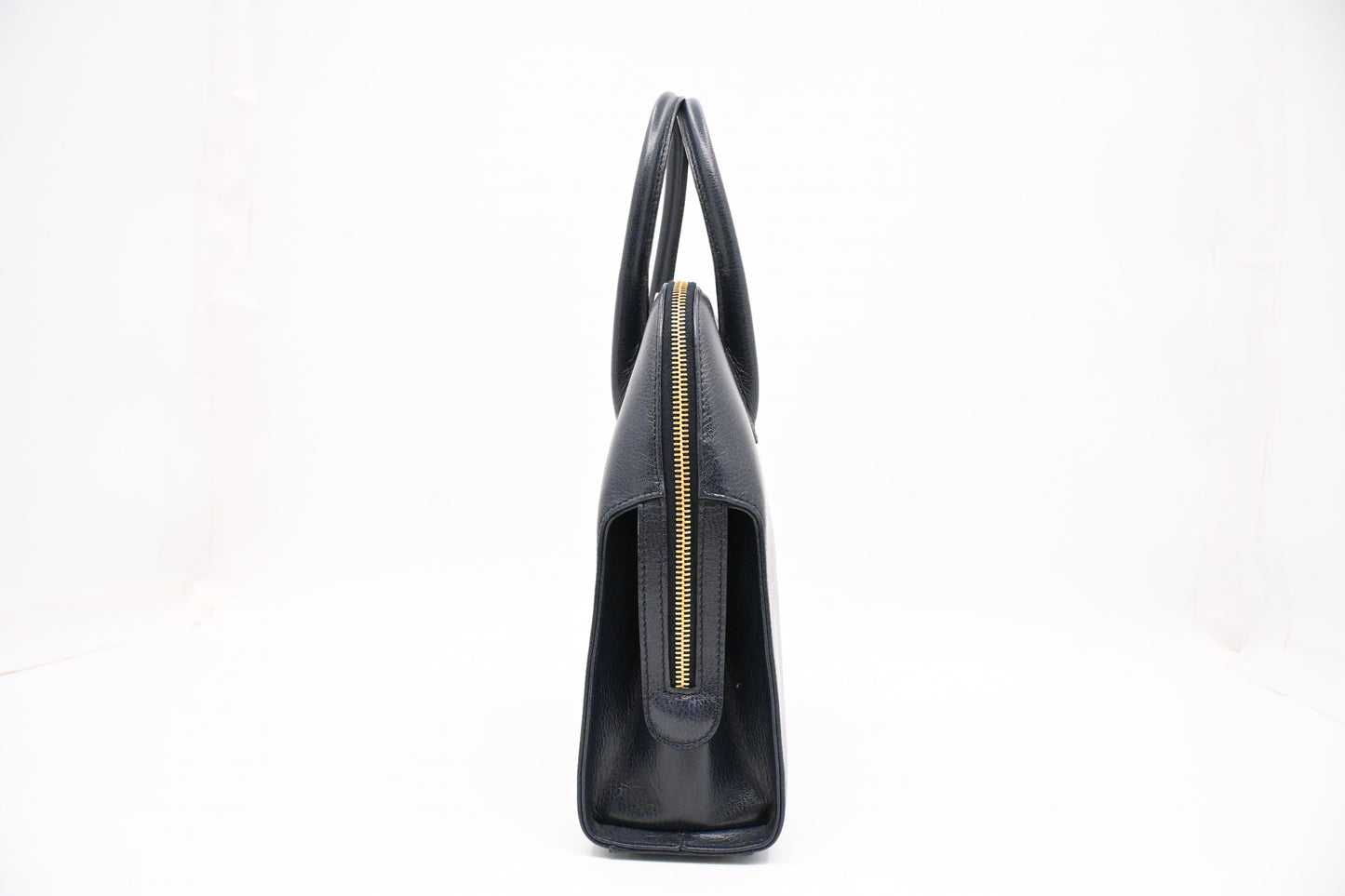 Ferragamo Gancini Handbag in Navy Blue Leather