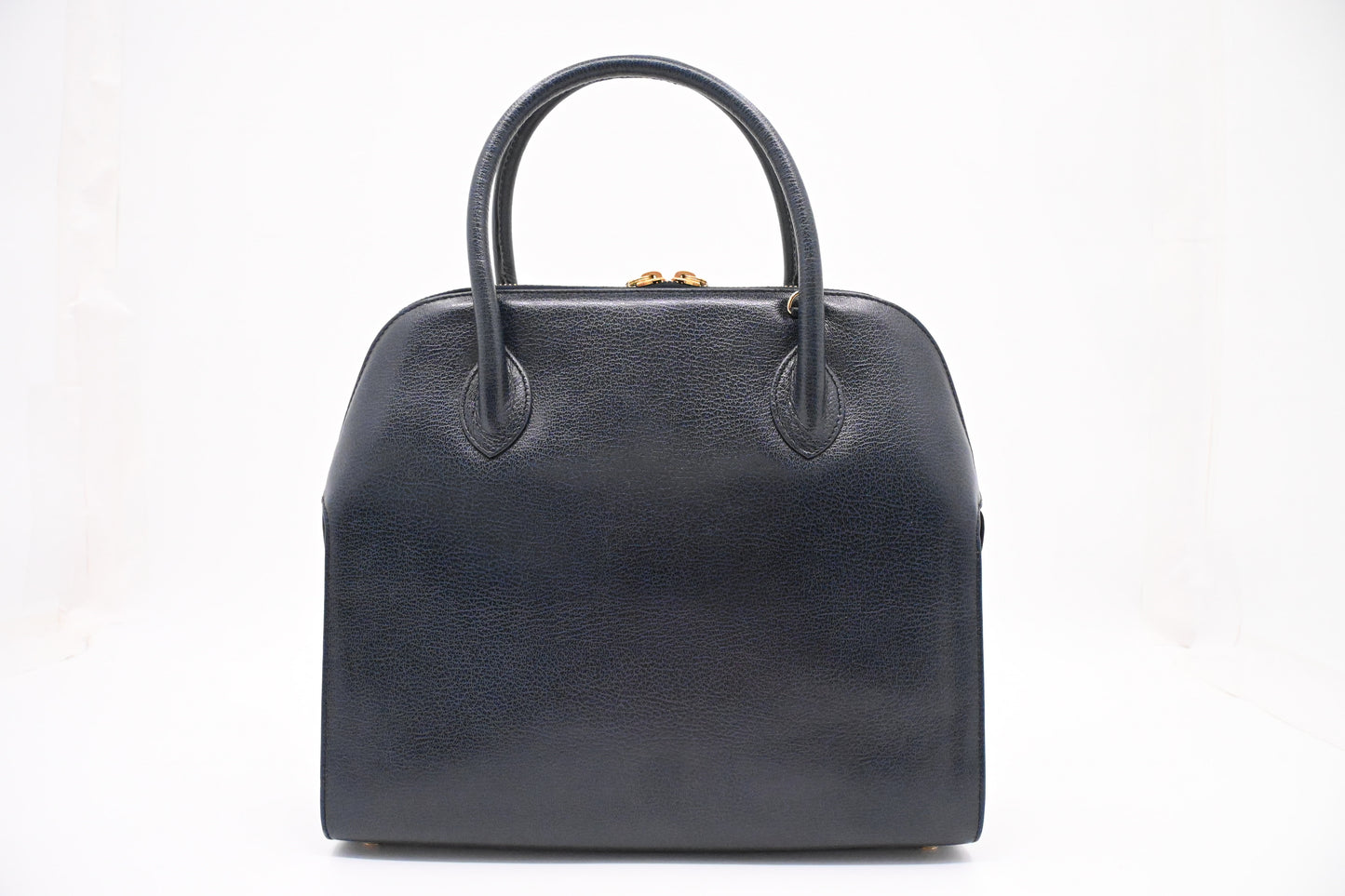 Ferragamo Gancini Handbag in Navy Blue Leather