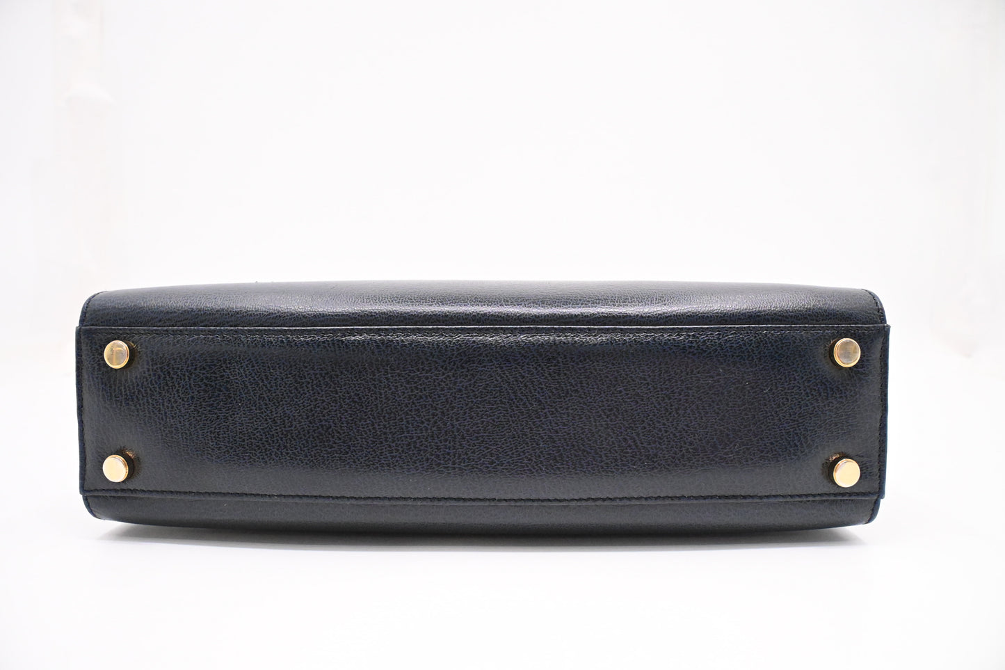 Ferragamo Gancini Handbag in Navy Blue Leather