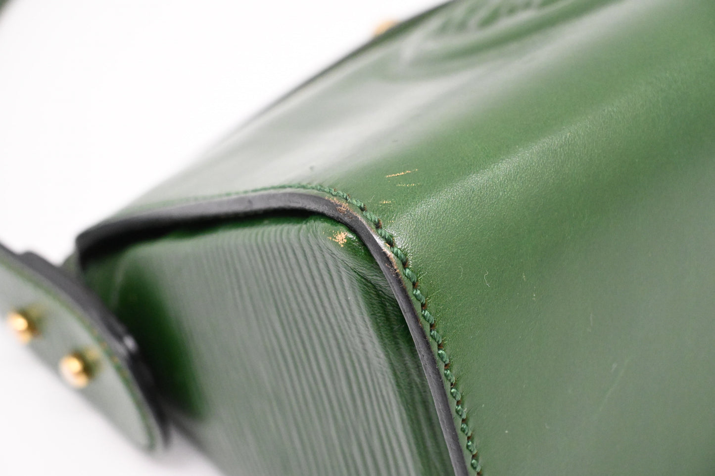 Fendi Janus Top Handle Bag in Green Leather