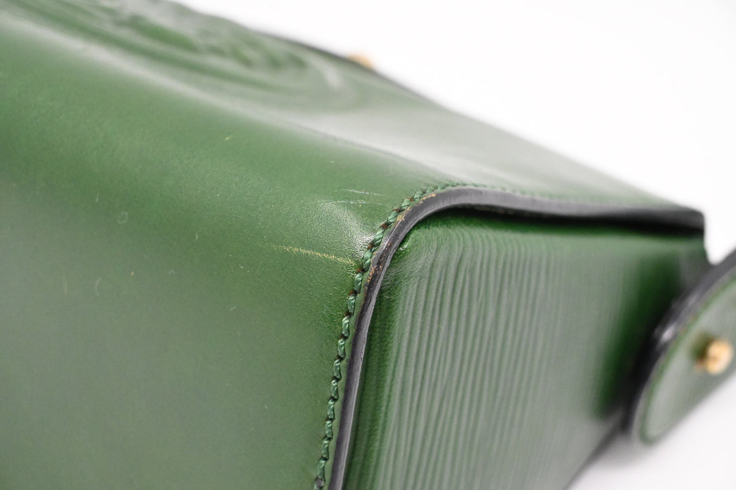 Fendi Janus Top Handle Bag in Green Leather
