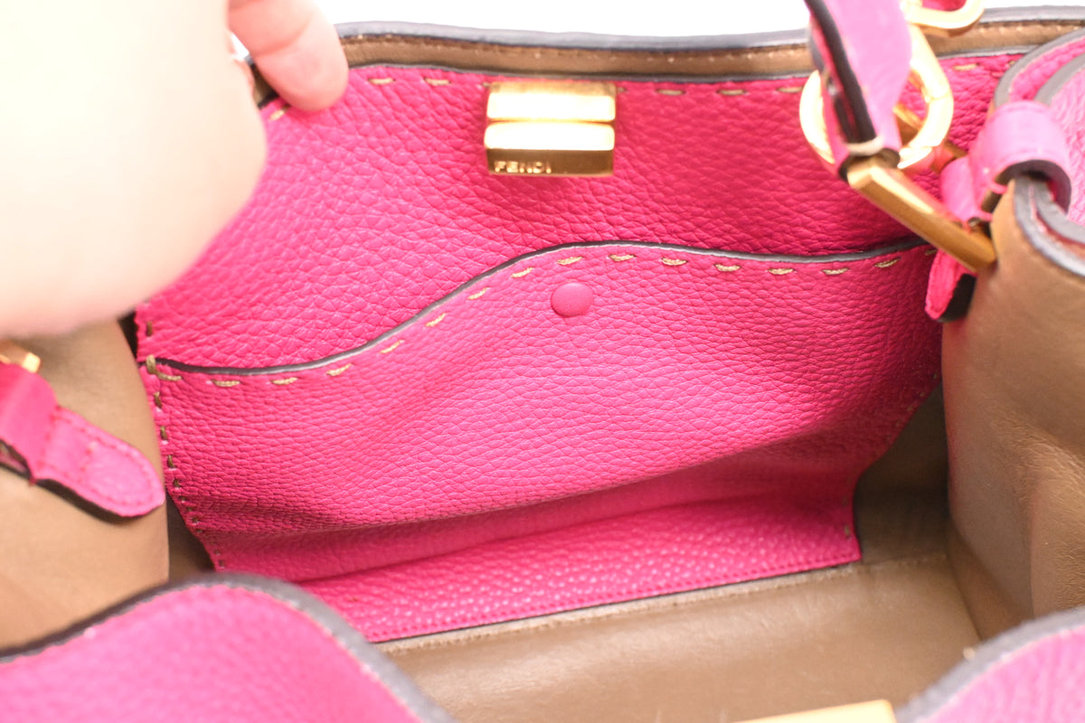 Fendi Medium Peekaboo Selleria in Pink Leather