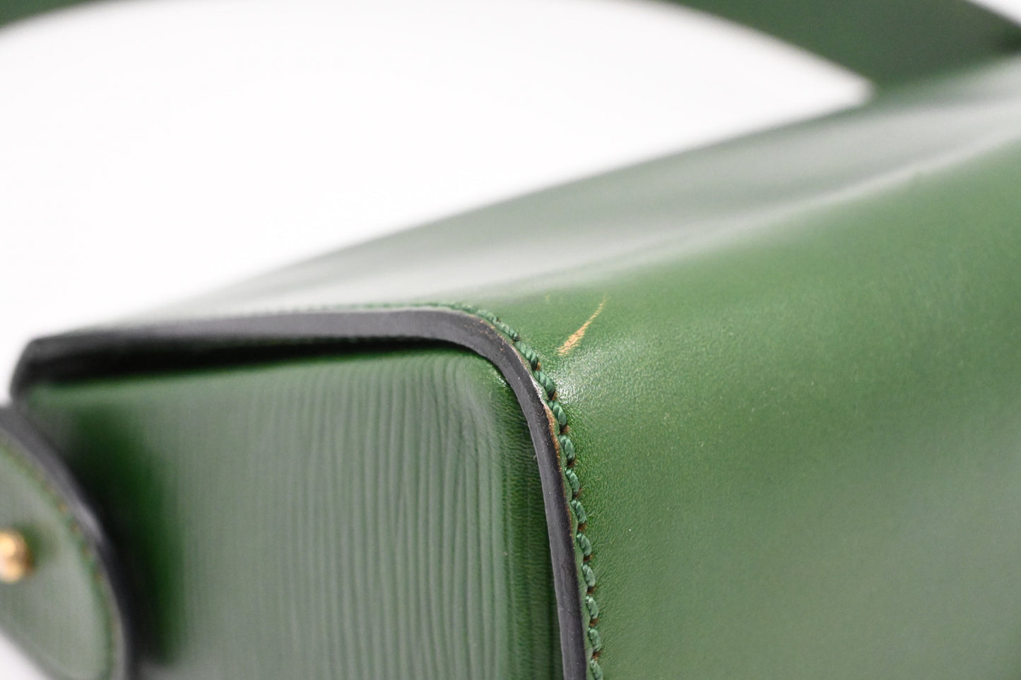 Fendi Janus Top Handle Bag in Green Leather