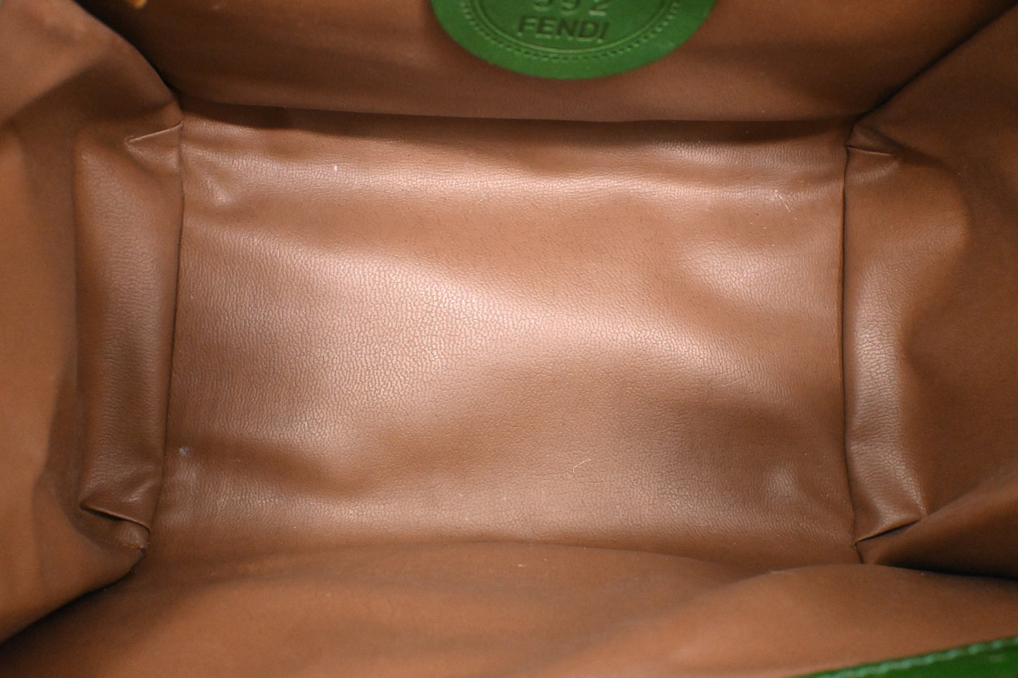 Fendi Janus Top Handle Bag in Green Leather