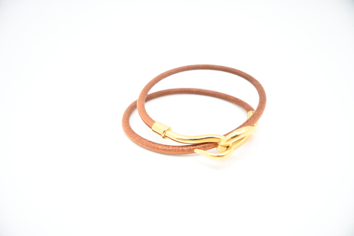Hermes Double Jumbo Bracelet in Brown Leather