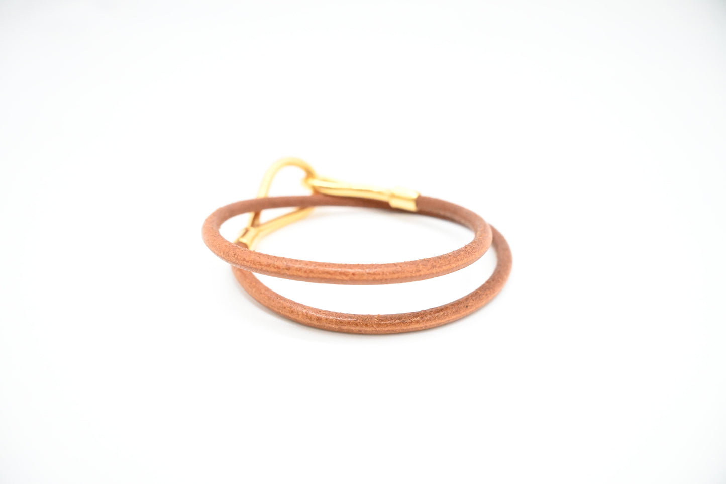 Hermes Double Jumbo Bracelet in Brown Leather