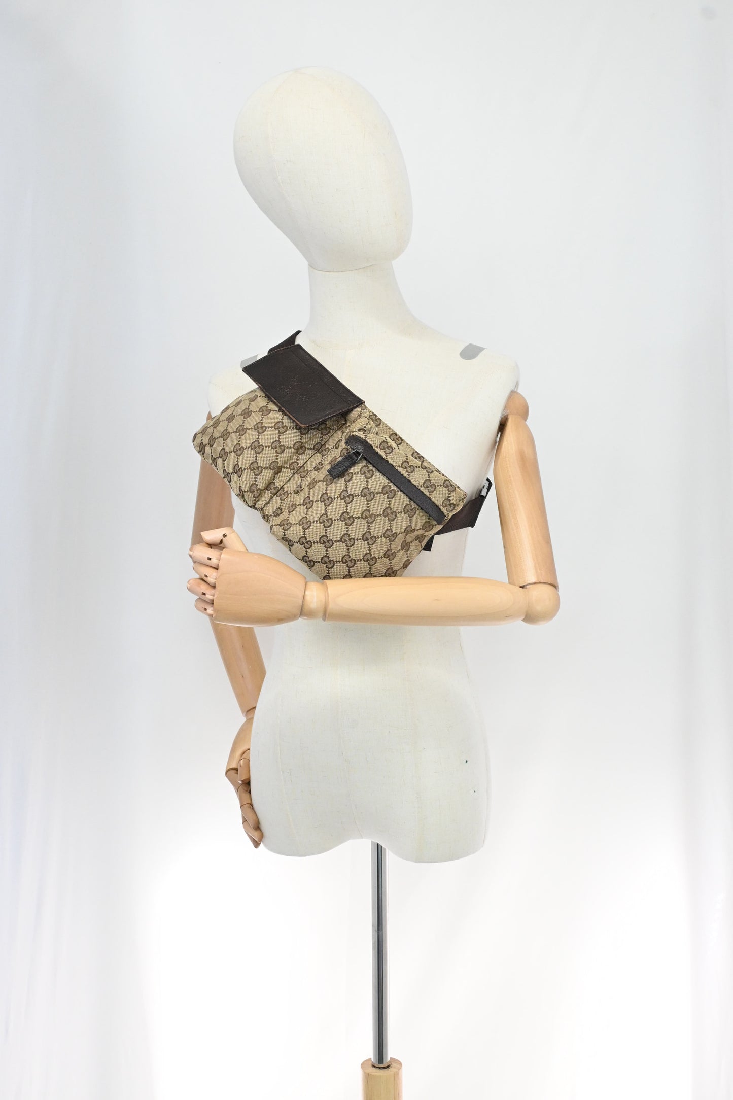 Gucci Waist Pouch in Brown GG Canvas