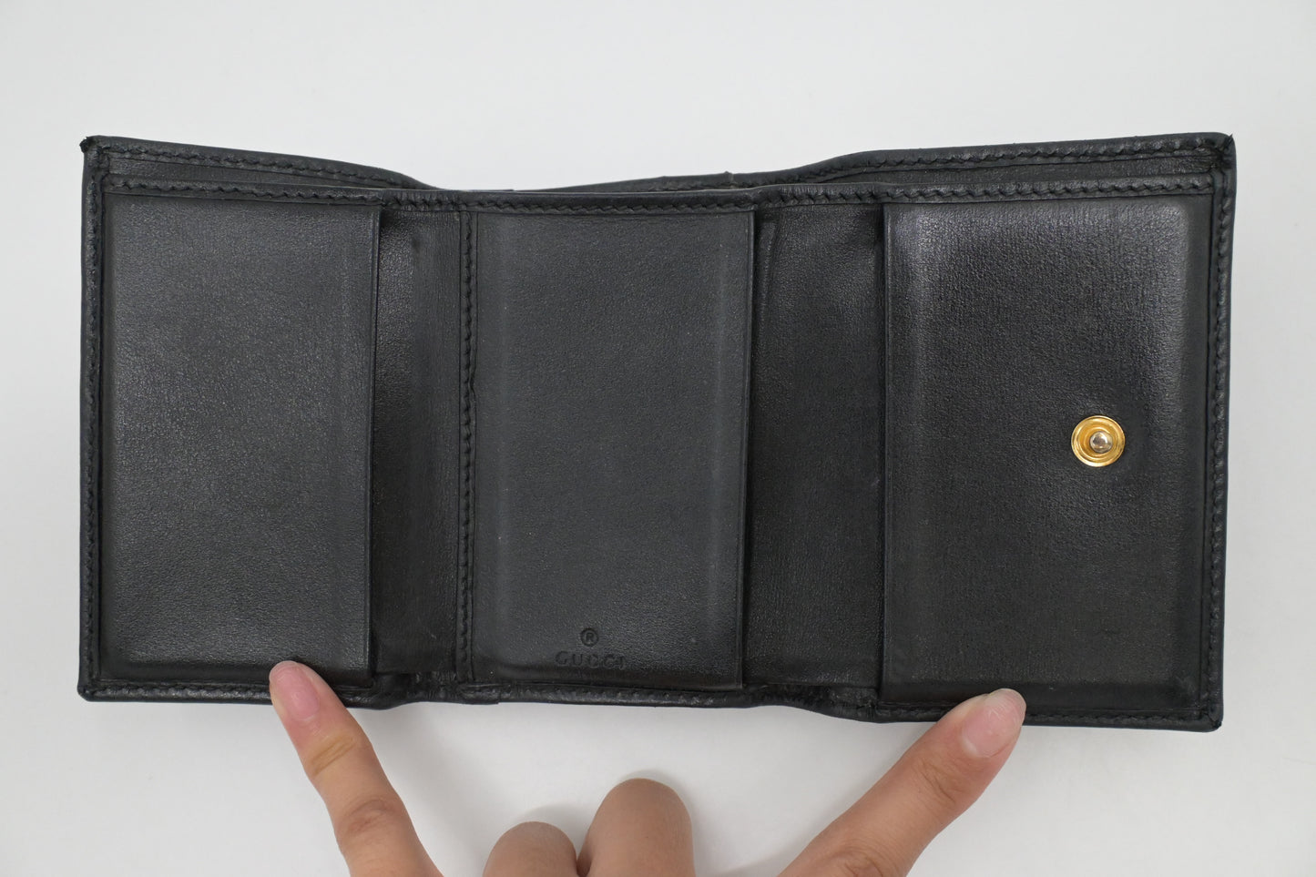 Gucci Horsebit 1955 Card Case Wallet in Black Leather