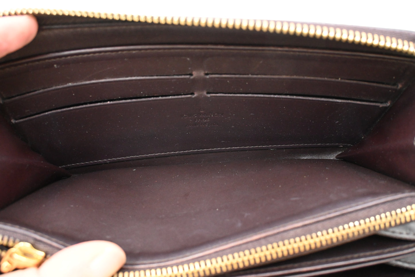 Louis Vuitton Long Zippy Wallet in Amarante Vernis Leather