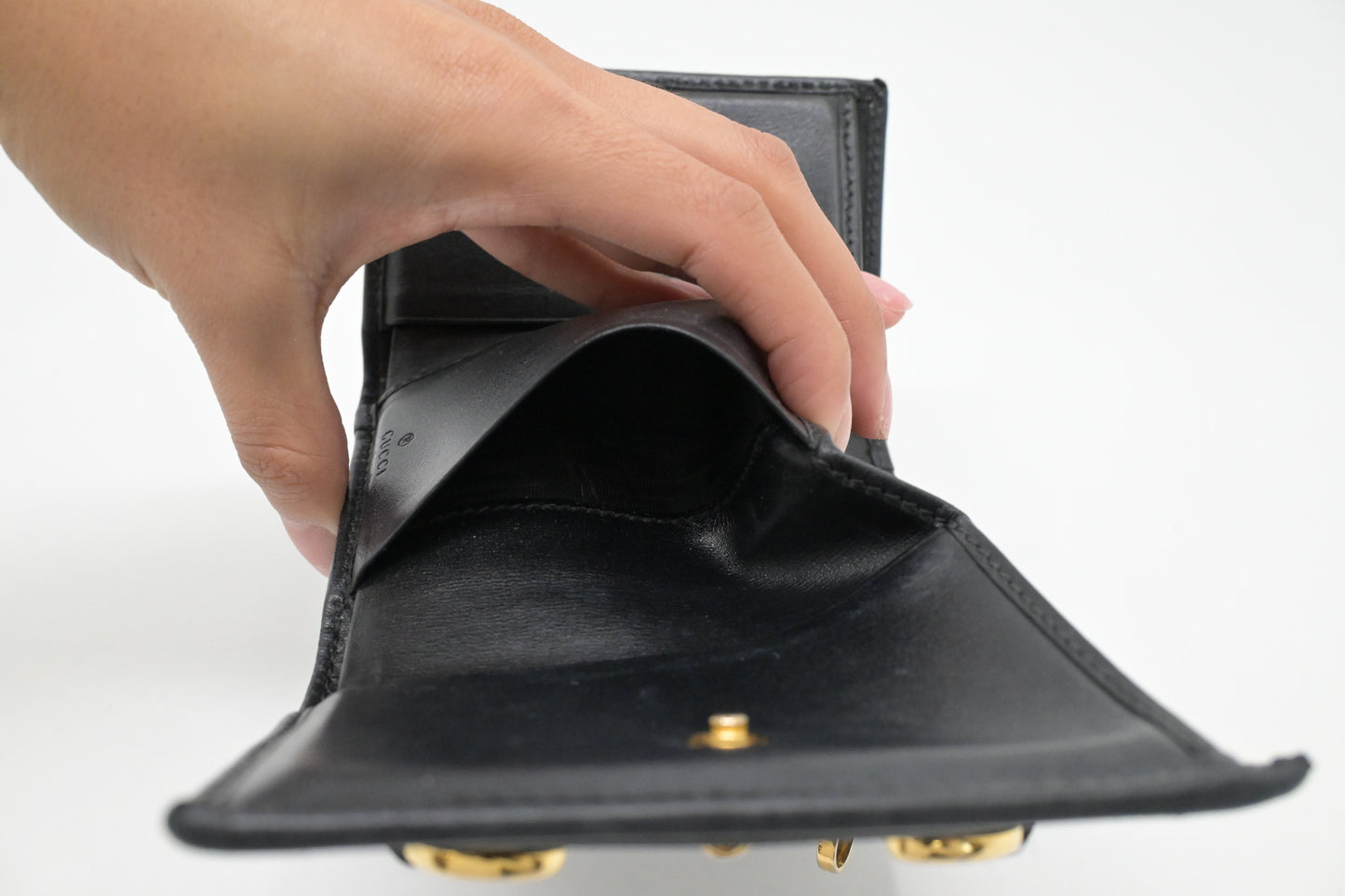 Gucci Horsebit 1955 Card Case Wallet in Black Leather