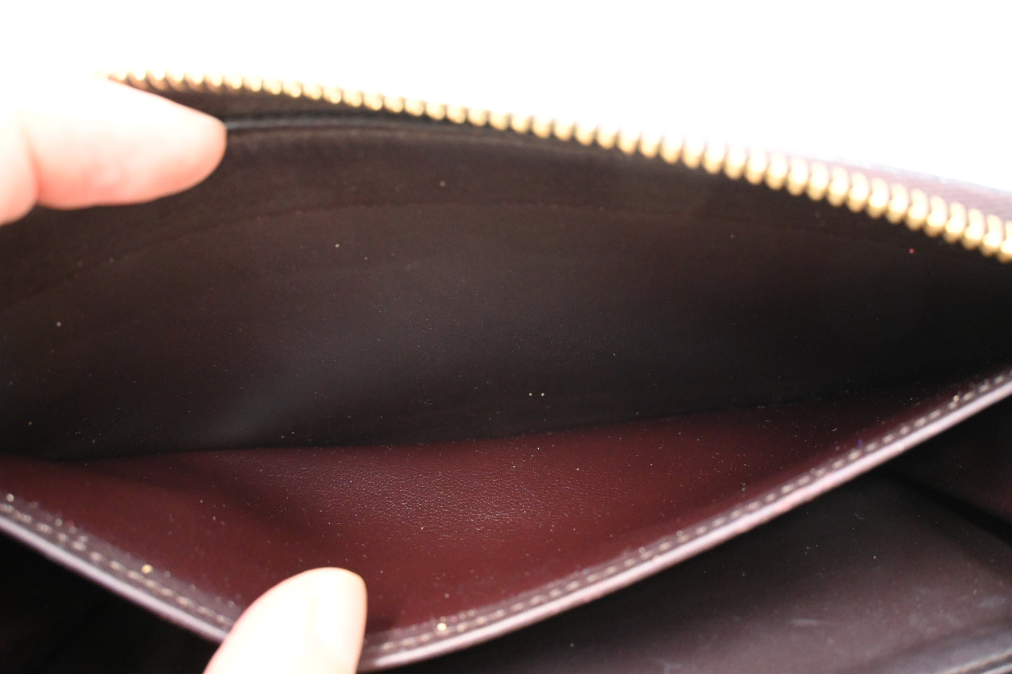Louis Vuitton Long Zippy Wallet in Amarante Vernis Leather