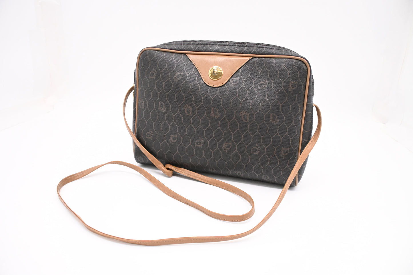Dior Crossbody Bag in Black Honeycomb Coated Canvas