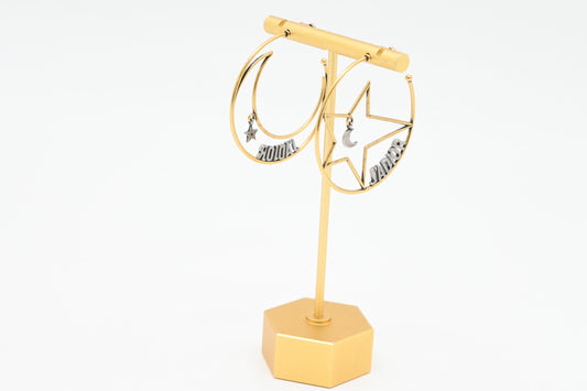Dior Star Moon Hoop Earrings