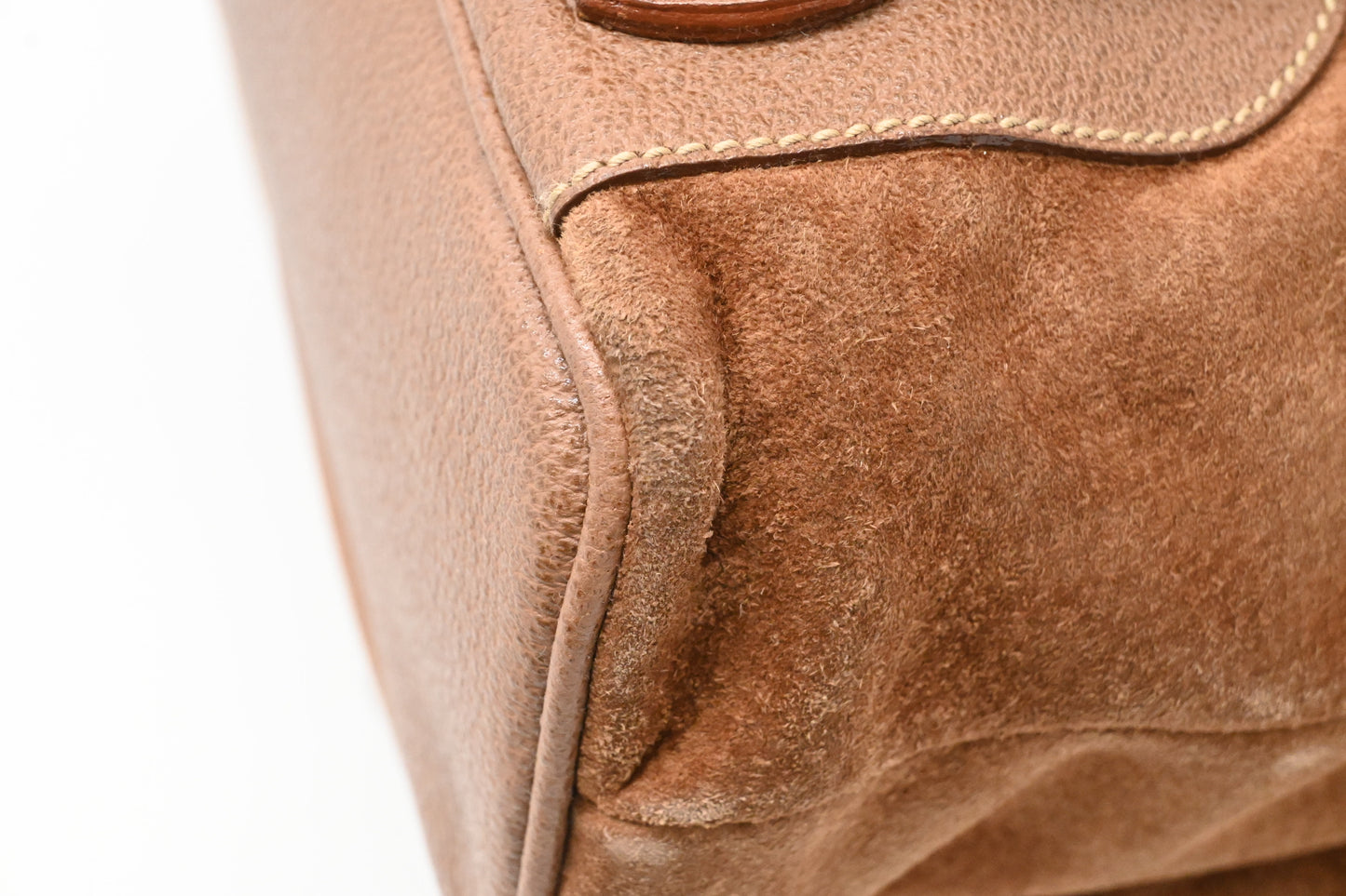 Gucci Bamboo Backpack in Brown Suede Leather