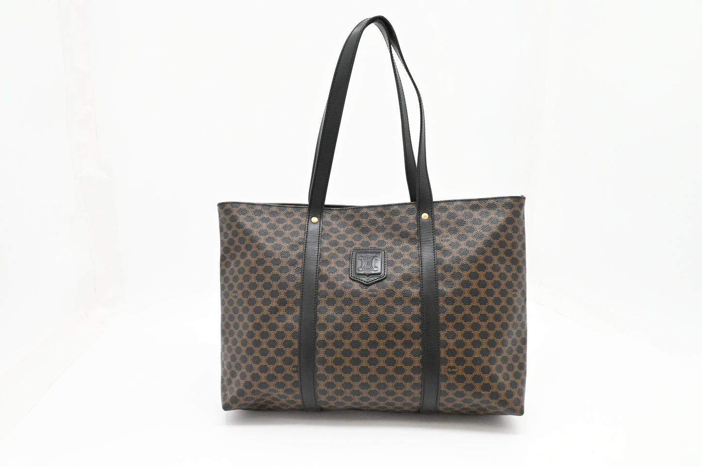 Celine Tote in Black Macadam Canvas