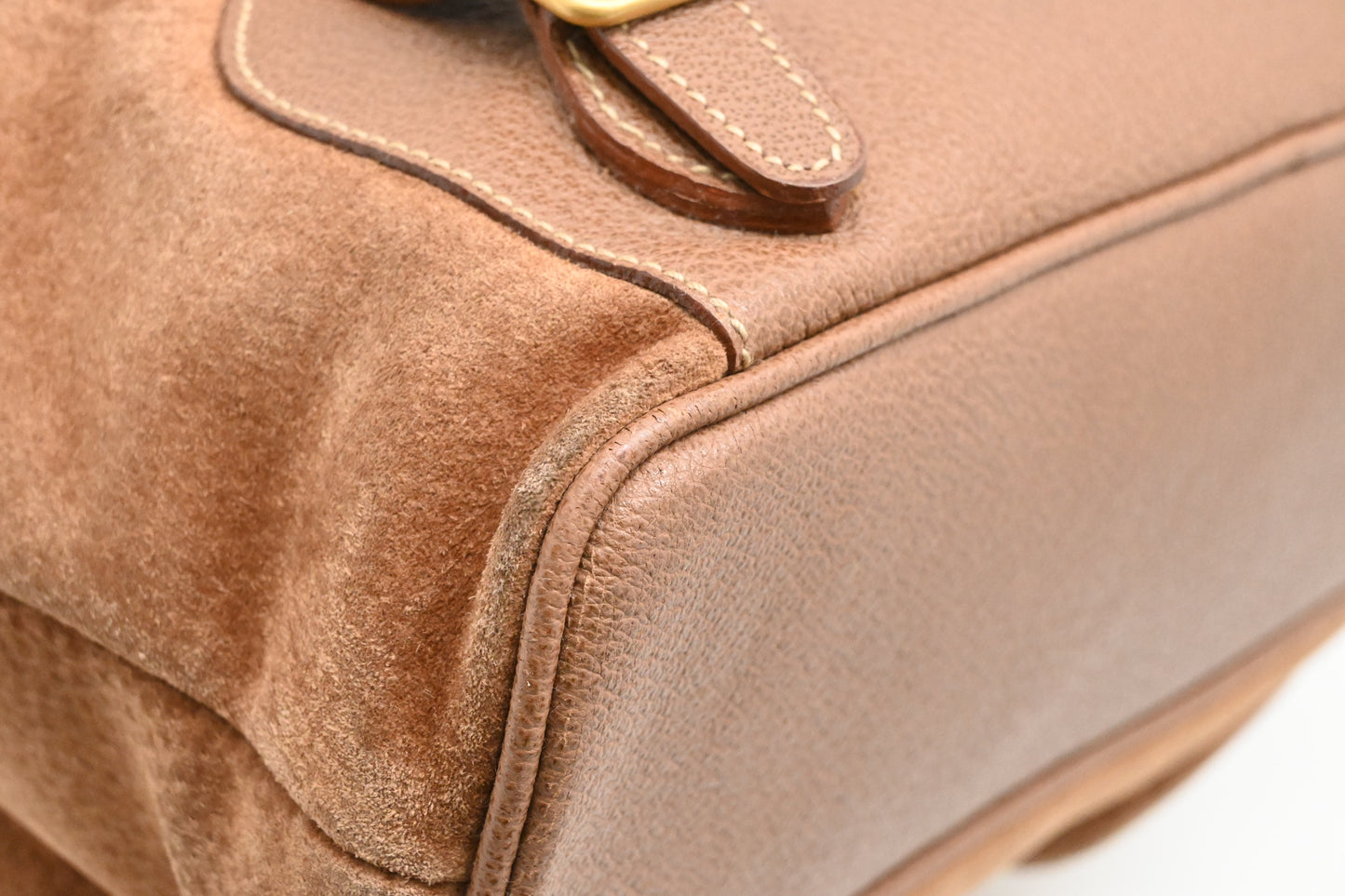 Gucci Bamboo Backpack in Brown Suede Leather