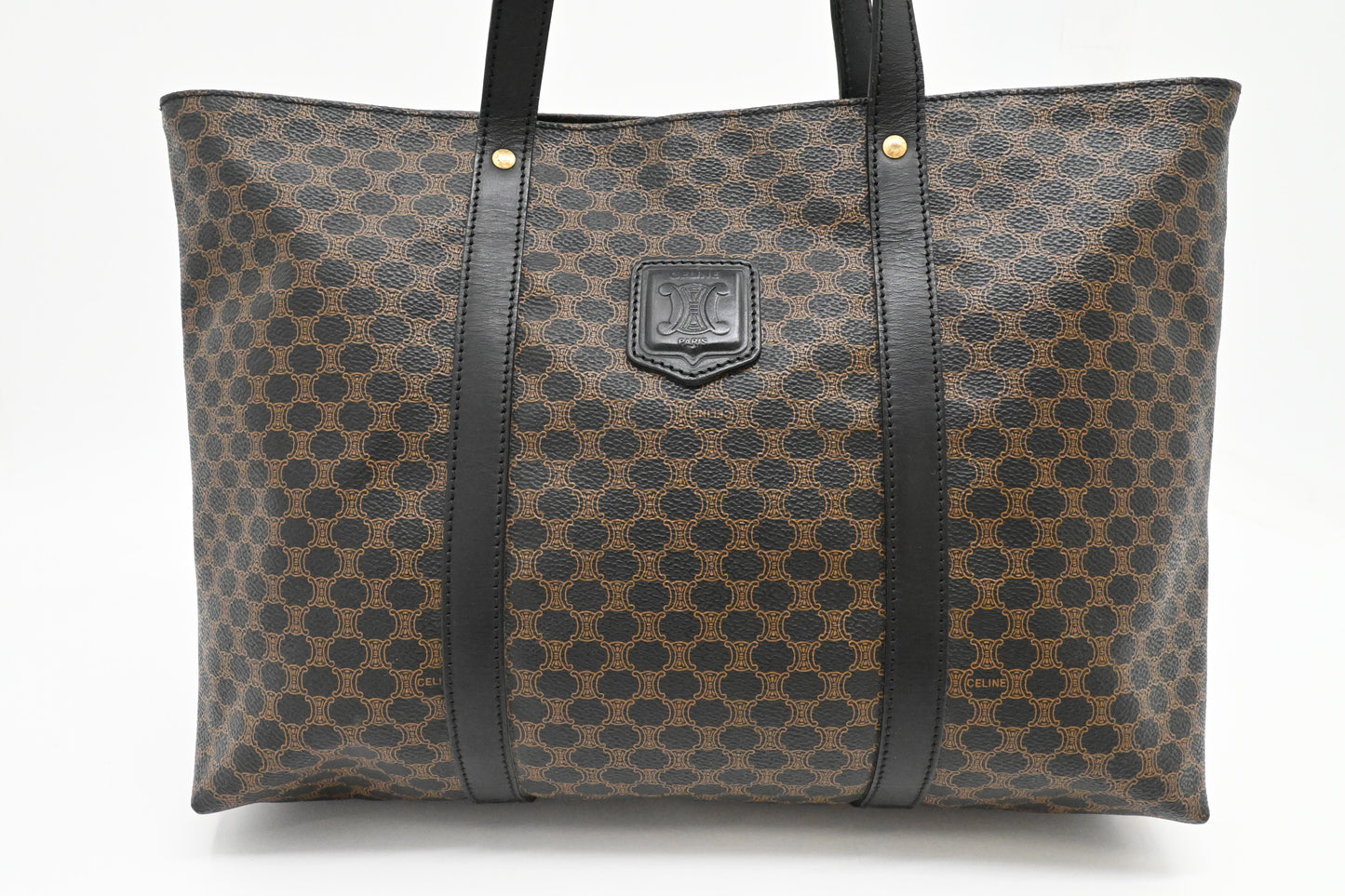 Celine Tote in Black Macadam Canvas