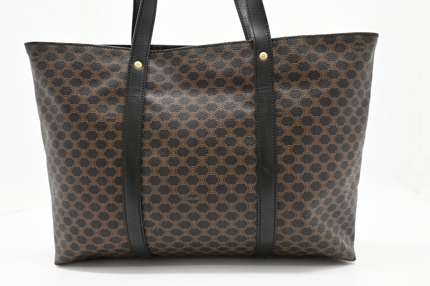 Celine Tote in Black Macadam Canvas
