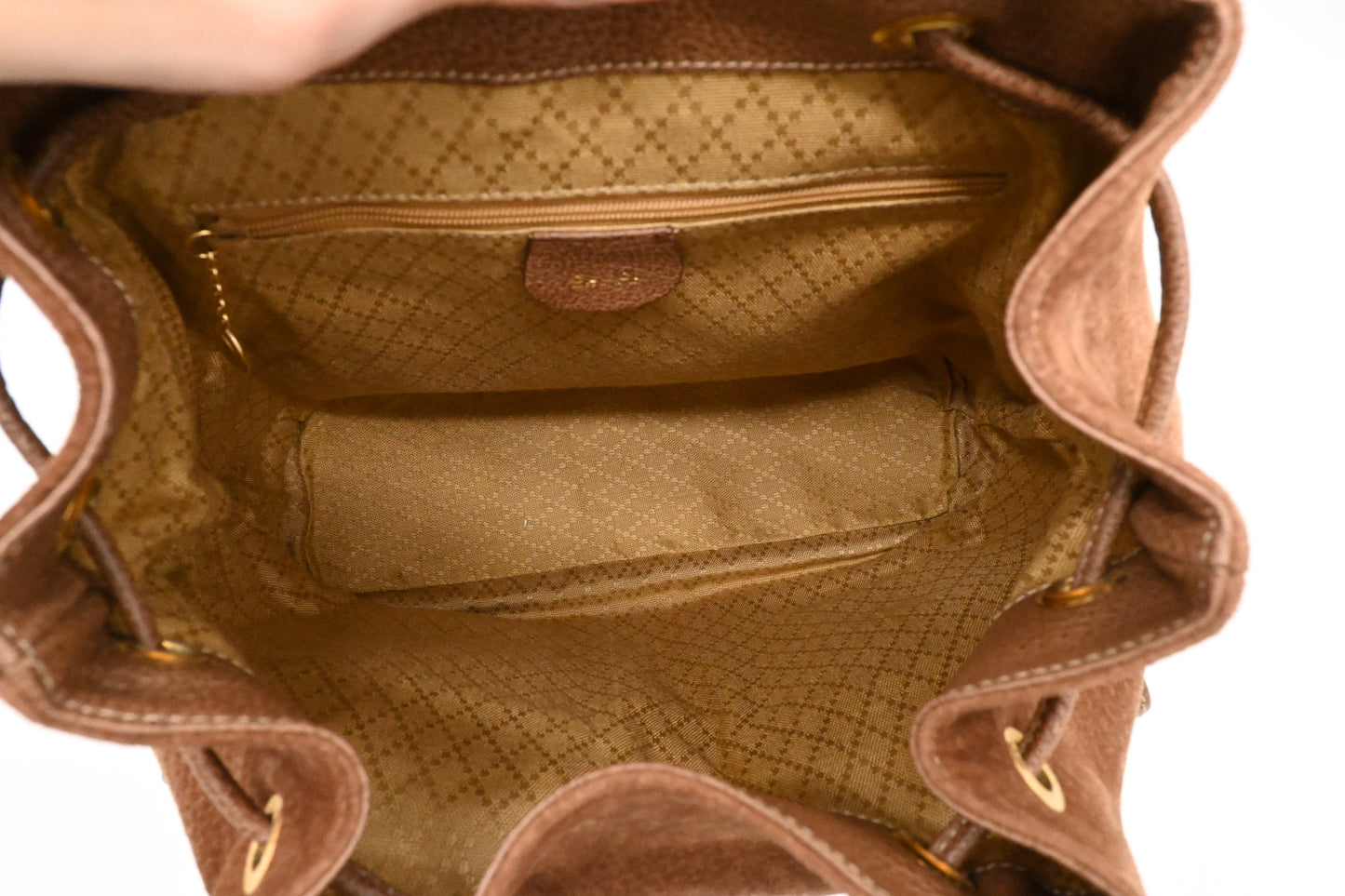 Gucci Bamboo Backpack in Brown Suede Leather