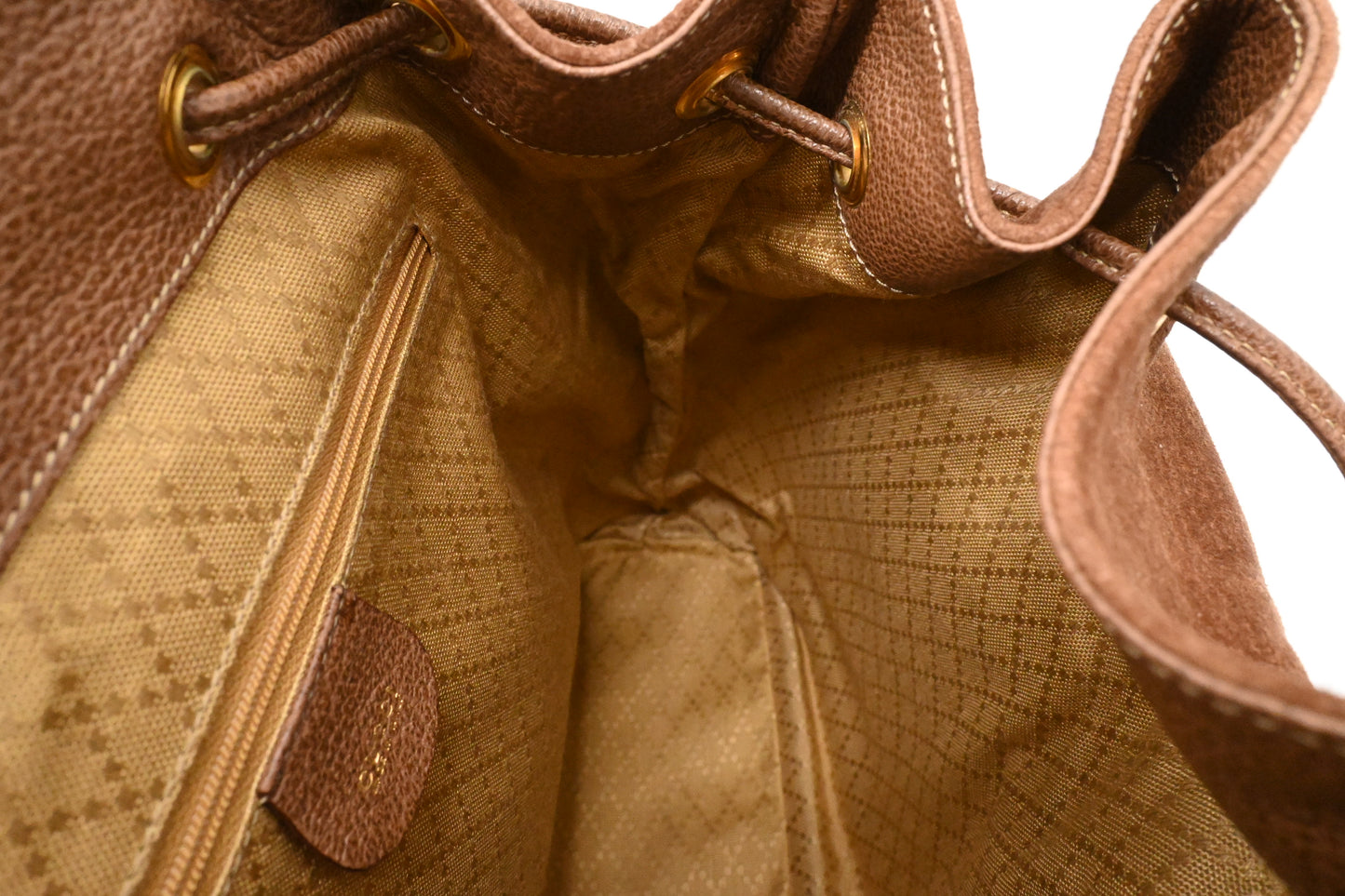 Gucci Bamboo Backpack in Brown Suede Leather