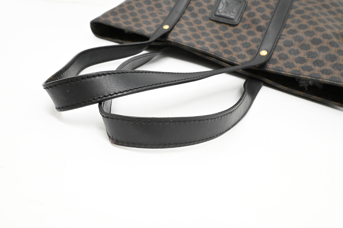 Celine Tote in Black Macadam Canvas