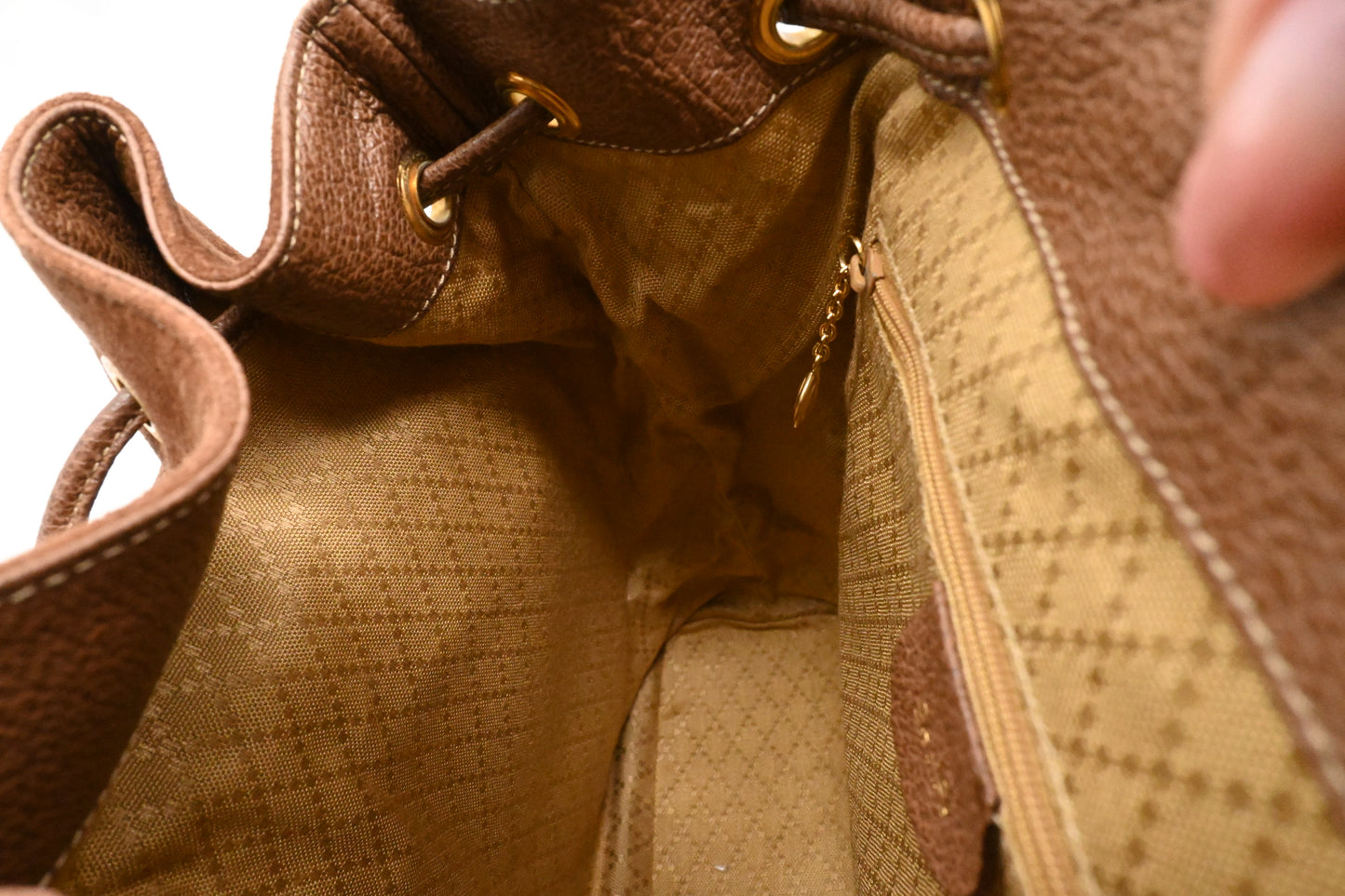 Gucci Bamboo Backpack in Brown Suede Leather