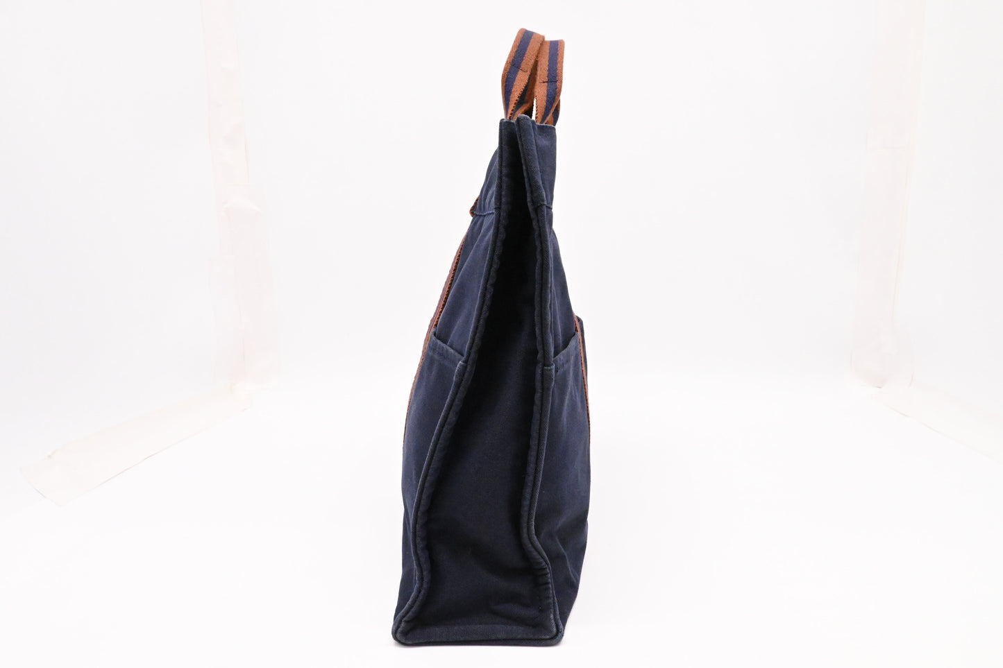 Hermes Fourre Tout MM in Navy Blue Canvas