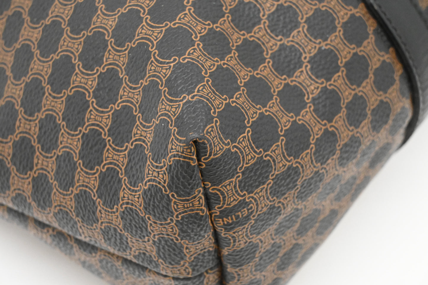 Celine Tote in Black Macadam Canvas